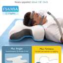 CPAP Pillow for Larger-Framed Men, Ergonomic Memory Foam Bed Pillow to Reduce Air Leaks, Facial Pressure, Height Adjustable for Side Back Stomach Sleepers, 23.6"x15.74"x5.11"/5.9"