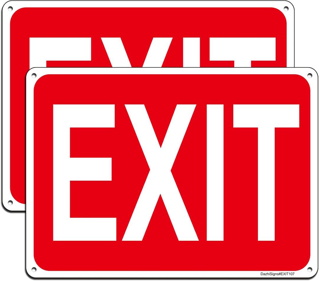 2 Pack Exit Signs, 10" x 7" Exit Sign for Business