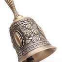 DomeStar Vintage Brass Hand Bell Loud Call Bell for Bedside, Dinner, Wedding, Christmas & Holiday Party