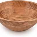 Salad Bowl Acacia Wood wooden bowl for food, serving salads, pasta, cereal or popcorn For Your Kitchen Wooden Serving Bowl (8"x 8" x 3")