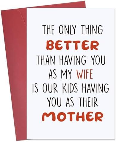 Ithmahco Mothers Day Cards for Wife, Funny Mothers Day Card from Husband, Funny Wife Card, Wife‘s Gift From Husband, Happy Mother Days Cards For Mom, Set Of 5