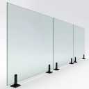 Frameless Glass Railing Panel - 1/2'' Clear Tempered Glass Railing System with 2 Posts - 36" High x 4 FT Long - Install Ready - Indoor and Outdoor Use - Smart Guard Easy Clean (Matte Black)