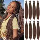 Alrence Pre Stretched Braiding Hair Long Braid 30 Inch 8 Packs Professional Braiding Hair Extensions Synthetic Crochet Twist Braids (30 Inch, 8#)