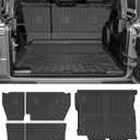 CARTIST Trunk Mat for Jeep Wrangler JL 2018-2026 Unlimited 4-Door, with Subwoofer (Not fit JK/4XE/2-Door), All Weather Cargo Liner with Backrest Mat for Wrangler JL Accessories, Rubber Car Mats