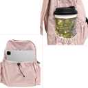 Mini Backpack for Women & Teen Girls, Lightweight Water-Resistant Nylon Backpack with Side Pockets, Detachable Pouch & Bonus PU Pouch (pink) (Pink)