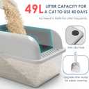 Suzzipaws 8" Deep Stainless Steel Cat Litter Box with Lid Extra Large Litter Box for Big Cats XL Metal Litter Box Pan with High Wall Sides Enclosure, Non-Sticky, Anti-Leakage, Easy Cleaning