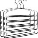 Multi-Layer Metal Pants Hangers, 3 Pack, 5 Swing Arms, Non-Slip