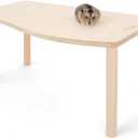 Niteangel Hamster Play Wooden Platform for Food Bowl Drinking Bottle and Other cage Accessories (Wave - 7" Height)