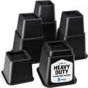 Home It Adjustable Bed Risers - Elevation in 3, 5 or 8 Inch - Heavy Duty Stackable Furniture Risers Supports 1,300 lbs - for Under-Bed Storage, College Dorms, Table and Couch, 4 Pack Bed Lifts Black