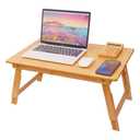 Lap Desk for Bed, COIWAI Bed Desk Bed Table Tary, Low Desk Table, Folding Floor Table, Adjustable Height, Portable Foldable Picnic Desk, Serving Breakfast Coffee in Bed Couch Floor .Bamboo