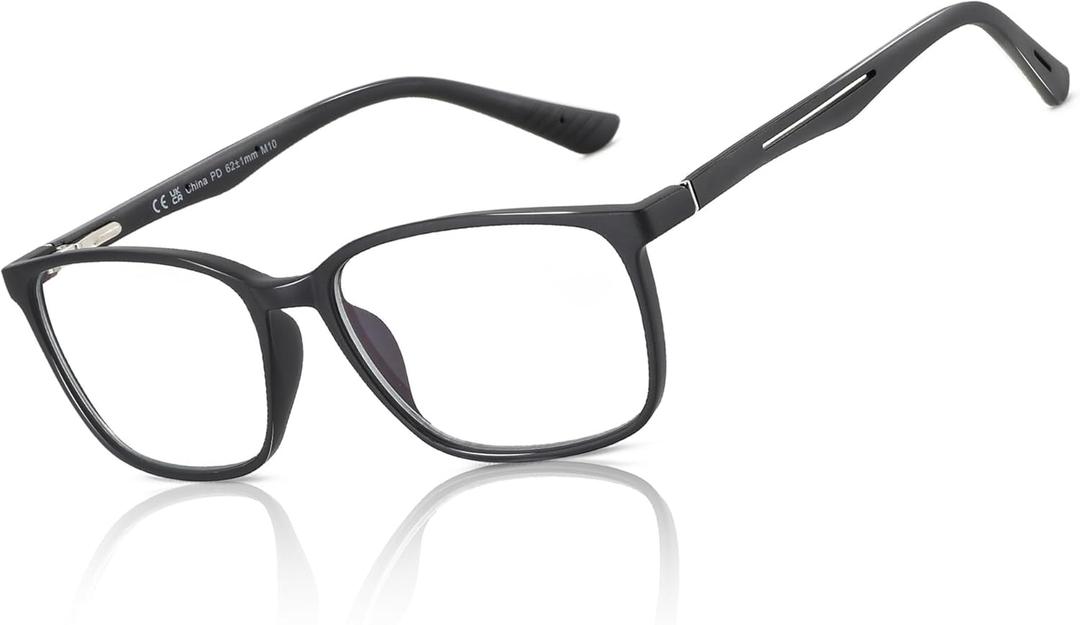 BLUEMOKY Blue Light Reading Glasses for MenSport Square Frame Readers, Anti Glare Computer Glasses (C03 Black)