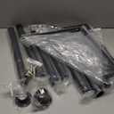 Closet Rod, 17 to 87 Inch Closet Rods 1.3 Inches Heavy Duty Closet Rod Adjustable Closet Rod Closet Rods for Hanging Clothes and Heavy Duty Clost Rod Bracket Closet Rod Support (Black)