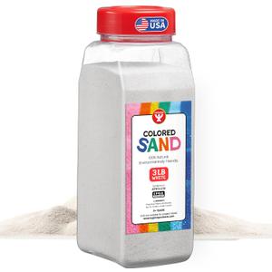 Hygloss Colored Sand for Crafts – 3 lb Bottle, White – Vibrant Colorful Fine Sensory Play Sand Art Kits for Kids – Classroom Activities for Children 3 4 5 6 7 8 9 10 11 12 – Safe for Ages 3+