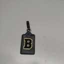 Personalized Initial Luggage Tags for Suitcases, Leather Chenille Letter Cute Luggage Tags with Privacy Name Card, Embroidered Travel Bag Backpack Tag Gifts for Women Kids Girls Teens(Black-B)