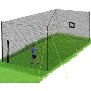 Upgraded Baseball Batting Cage Net and Metal Frame, 22x12x8FT Baseball & Softball Cage Nets with Steel Poles Frame, Portable Enclosed Batting Hitting Cages for Backyard Training Outdoor