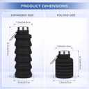 Collapsible Water Bottles, 16oz Capacity Portable Reusable Silicone Water Bottle, Leak-proof, with buckle, foldable storage, Lightweight Durable for Fitness, Cycling, Sports, Camping, Hiking (Grey+Pink)