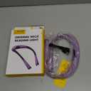 Glocusent Book Light, 3-Color & 6-Brightness Reading Light, Bendable Neck Light, 80-hr Lasting Rechargeable Book Light, Perfect Reading Lights for Books in Bed, Knitting, Repairing, Book Lovers Gifts (Standard-Medium, Purple)