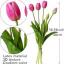 DUYONE 15pcs Artificial Tulips Flowers, Latex Bouquet, Fake Tulips for Office Wedding Party Home Kitchen Garden Decoration-B Peachblow