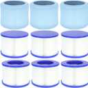 Lucasou 60% Denser Filter, High-Efficiency Screw-in Hot Tub spa Filters Replacement Compatible with All Relax Time, Aleko, Wejoy, Aquaspa Hot Tubs & Other Spas (6 Filters + 3 Filter Bags)