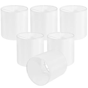 Chandelier Lamp Shades, Small Lamp Shades Clip-on Bulbs Only for Candelabra Bulbs, White Chandelier Shades 6 Pcs, Mini Lampshades for Chandeliers 5.1" X 5.1" X 5.3, Home Decor Fabric Linen Lampshade