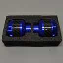 Aramox Carbon Fiber Front Fork Frame Sliders, 2pcs Wheel Crash Protectors for Motorcycles and Scooters in Blue