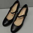 DREAM PAIRS Women's Pumps Close Toe Classic High Heels Round Toe Comfortable Low Platform Mary Jane Dress Shoes Black Size 8,5