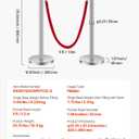 VEVOR Stanchions and Velvet Ropes 8Pcs, Hollow Base with Stainless Steel Post, 4 Red Velvet Ropes and Posts, Crowd Control Barriers Silver Stanchions, Red Carpet Runner Poles for Party Supplies