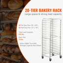 VEVOR Bun Pan Rack, 20-Tier Commercial Bakery Racks with Brake Wheels, Aluminum Racking Trolley Storage for Half & Full Sheet, Speed Rack For Kitchen Home, Bread Baking Equipment, 26"L x 20.4"W x 70"H