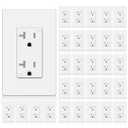 BESTTEN 30 Pack 20 Amp Receptacle Outlet with Tamper Resistant, Decorator Electrical Wall Outlet, Screwless Wallplate Included, 20A/125V/2500W, UL Listed, White