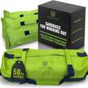 Sandbags for Working Out - 50 lbs - Adjustable Heavy Duty Equipment for Weight Training - 1 Outer, 3 Inner Sandbags - Portable Tough Workout - Green Non Slam