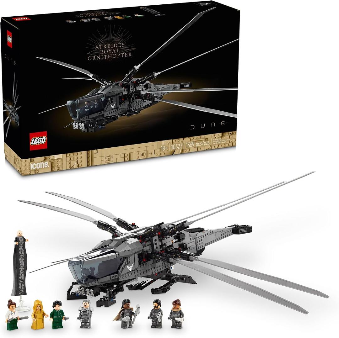 LEGO Icons Dune Atreides Royal Ornithopter 10327, Collectible Dune Inspired Model for Build and Display, Adult Gift Idea for Sci-Fi Movie Fans, 8 Minifigures