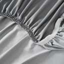 Linen Closet Queen Sheet Set 4-Piece Cotton Blend, 1200 Thread Count Ultra Soft & Silky Sateen, Moisture Wicking, Wrinkle Resistant, Quick Dry, Deep Pocket up to 18", Durable & Easy Care, Light Gray