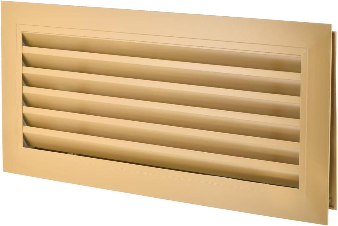 PATIKIL 20" x 8" Door Air Vent Cover Anodized Aluminum Alloy Grille Ventilation Guard Louver Cover for Cabinet Wardrobe Door, Yellow