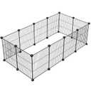 LURIVA DIY Small Animal Playpen, Pet Playpen, Guinea Pig Cages, Rabbit Playpen, Dog Puppy Playpen, Indoor Metal Wire Yard Fence, 15 X 12 Inch, 12 Panels, Black