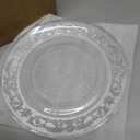 Frcctre 12 Pack Glass Salad Plates, 7 Inches Small Glass Dessert Plates Fruit Plate Appetizer Snack Plate Glasses Dinnerware Set with Beautiful Carved Pattern