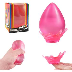 2 x Water Drop Shape Squishy Stress Relief Ball with Base, Heart Shape Malt Sugar squishes Fidget ToysSqueeze Sensory Toy for Kids Autism, Novelty Dream Slow Rise Squishies Balls for ADHD