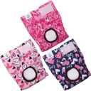 CuteBone Dog Diapers Female Washable Small Medium Large 3 Pack Reusable Doggie Diapers Puppy Period Pants for Doggy Heat Cycle Peeing,M