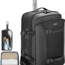 Rolling Backpack with Wheels, 50L Carry On Laptop Backpack for Travel & Business, Includes 2 Storage Bags, TSA Lock, Water-Resistant Ideal for Men, Women, Work, Commute & Airline Use