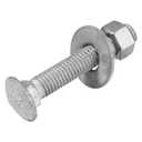 3/8" x 2" (50 Pack) Galvanized Carriage Bolt Kit, Grade 307A, Hot Dip Galvanized for Exterior Use by Makers Bolt