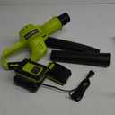 Leaf Blower Cordless - 21V Powerful Electric Leaf Blower with 2 Batteries and Charger, 2 Speed Modes, 2.0Ah Lightweight Battery Powered Leaf Blowers for Lawn Care, Patio, Dust, Blowing Leaves (Green)