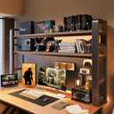 3 Tier Desktop Shelf with Pegboard, Heavy Duty Desk Organizer, 37.4"Lx9.8"Wx36.6"H