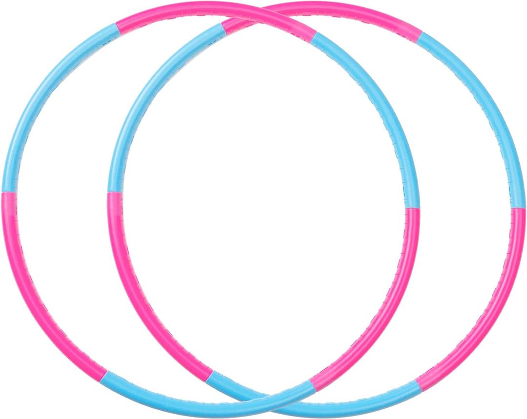 Liberry Kids Exercise Hoop, Detachable & Size Adjustable Toy Hoop, Professional Hoola Rings, Sport Gift in Blue, Pink (2 pack-12 pieces)