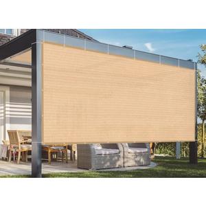 VICLLAX 90% Shade Fabric Sun Shade Cloth Privacy Screen with Reinforced Grommets for Outdoor Patio Garden Pergola Cover Canopy 20x20 FT, Wheat