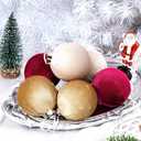 Velvet Ornaments for Christmas Tree 16 Pack 3.15" Velvet Christmas Ball Set, Luxurious Holiday Tree Ornaments for Home Decor, Burgundy Brown