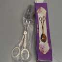 Buffet Tongs Zinc Alloy Salad Tong Kitchen Tong Serving Non-slip Cooking Tongs(Sliver)