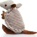 Hollypet Plush Dog Squeaky Toy Stuffed Armadillo Animal Pet Puppy Chew Toys with Clean Teeth for Small Medium Large All Breed Sizes Dogs, Gray Large, 14 in