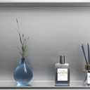 Stainless Steel Shower Niche 24" X 12" Brushed No Tile Needed Niche Shower Recessed Wall Horizontal Niches for Bathroom Storage Over Mount Installation