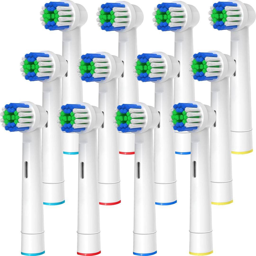 Replacement Toothbrush Heads Compatible with Oral-B Braun, 12 Pcs Professional Electric Toothbrush Brush Heads Compatible with Oral B Replacement Heads Refill 7000/Pro 1000/9600/500/3000
