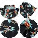 Hawaiian Dad and Son Matching Shirts - Floral Short Sleeve Button Down Shirt Summer Family Vacation Boy Fathers Gift Set (3-4T, Black)