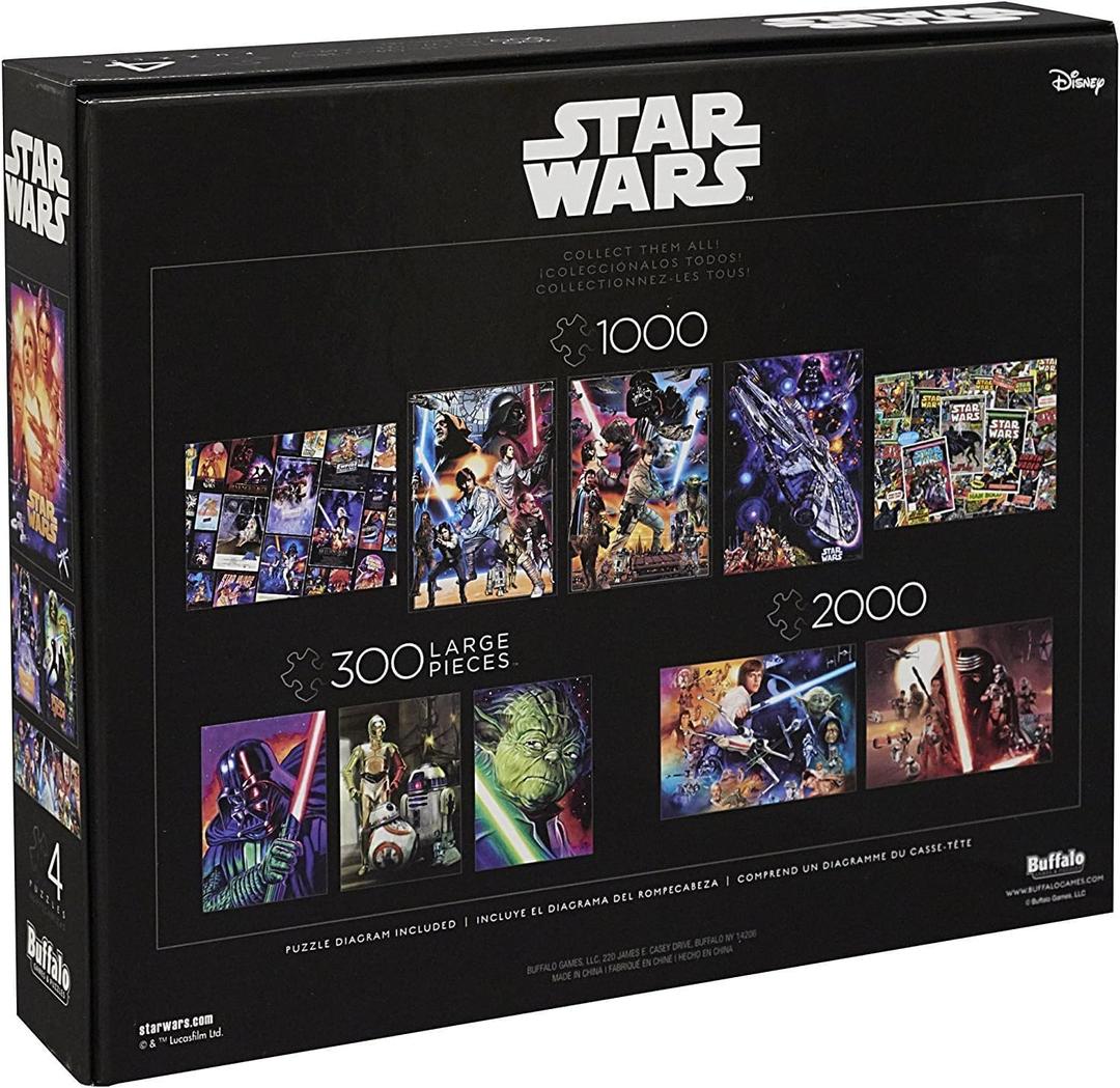 Buffalo Games - Star Wars - 4 x 1 Multipack - Multi Piece Jigsaw Puzzle For Adults -Challenging Puzzle Perfect for Game Nights - Finished Size Varies